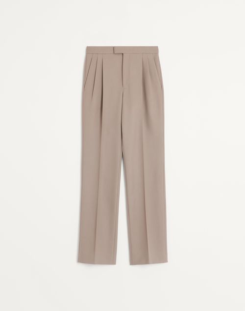 Valentino - Wool Gabardine Trousers - Grey - Man - Trousers And Shorts