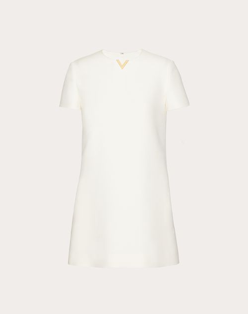 Valentino - Kurzes Crepe Couture Kleid - Elfenbein - Frau - Kleider