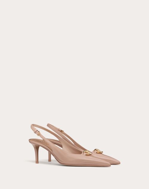 Valentino Garavani - Vlogo The Bold Edition Slingback Pumps In Patent Leather 60mm - Beige Rose - Woman - Pumps