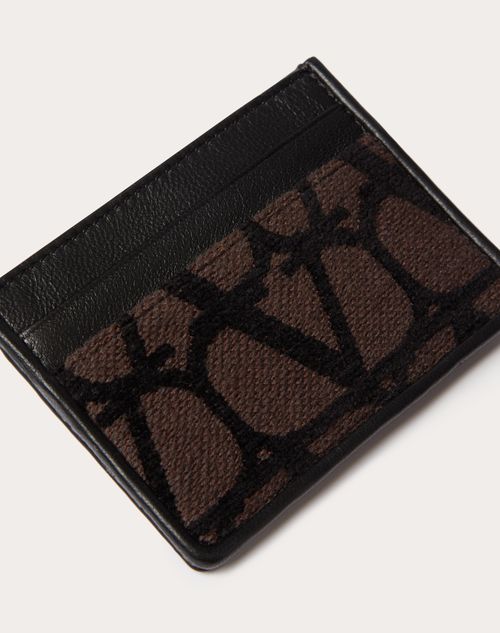 Valentino Garavani - Toile Iconographe Cardholder With Leather Details - Fondantblack - Man - Wallets And Small Leather Goods