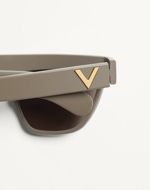 Valentino - Occhiale Geometrico In Acetato - Marrone/bronze - Unisex - Occhiali
