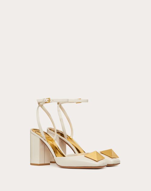 Valentino Garavani - One Stud Pump In Patent Leather 90mm - Light Ivory - Woman - One Stud (pumps) - Shoes
