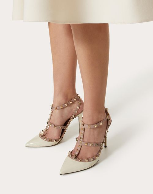 Patent Rockstud Pump 100mm for Woman in Poudre | Valentino US