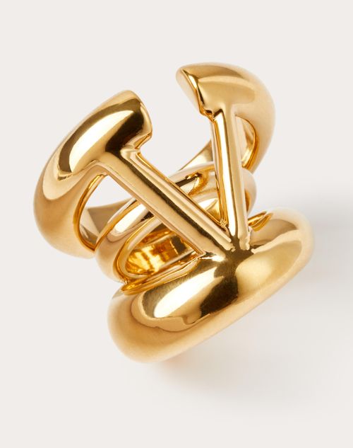 Valentino Garavani - Vlogo Signature Metal Ring - Gold - Woman - Woman Bags & Accessories Sale