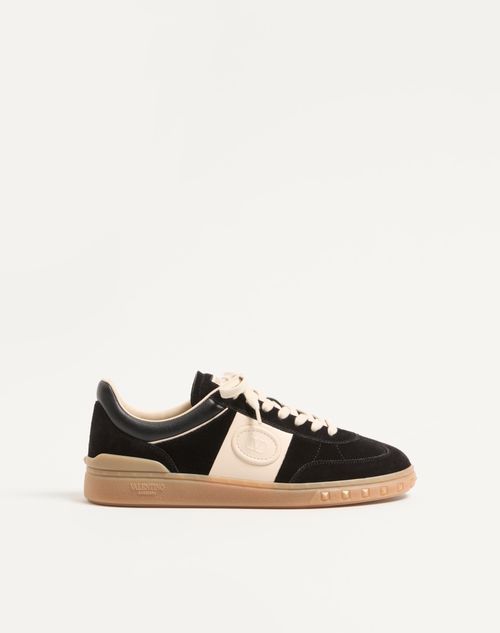 Valentino Garavani - Upvillage Low Top Trainer In Split Leather And Calfskin Nappa Leather - Black - Man - Sneakers