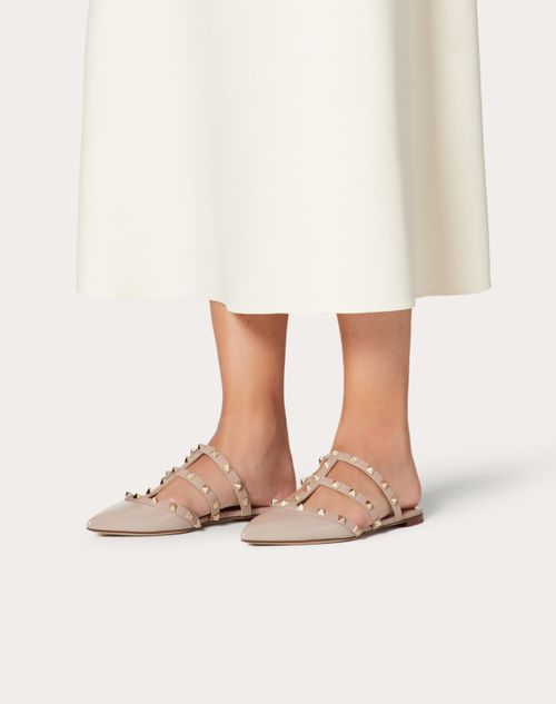 Rockstud Patent-leather Mule for Woman in Poudre | Valentino US