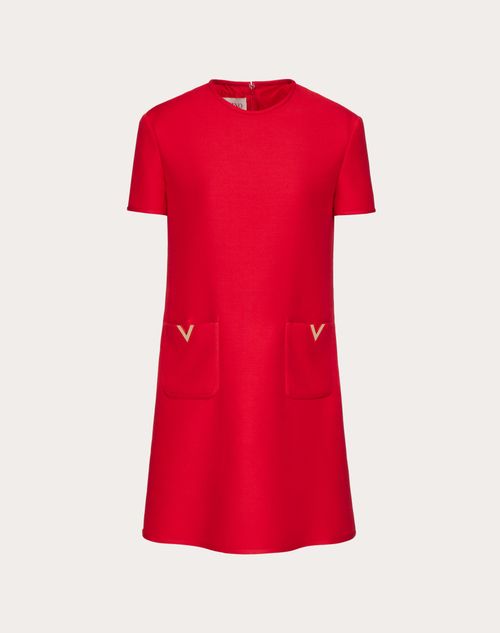 Valentino - Robe En Crêpe Couture - Rouge - Femme - Shelf - W Pap - Toile Rosso