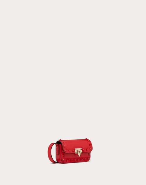Valentino Garavani - Rockstud23 Smooth Calfskin Micro Shoulder Bag - Rouge Pur - Woman - Shoulder Bags