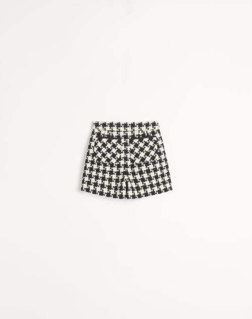 Damier Light Tweed Shorts for Woman in Ivory/black Damier Light Tweed Shorts for Woman in Ivory/black