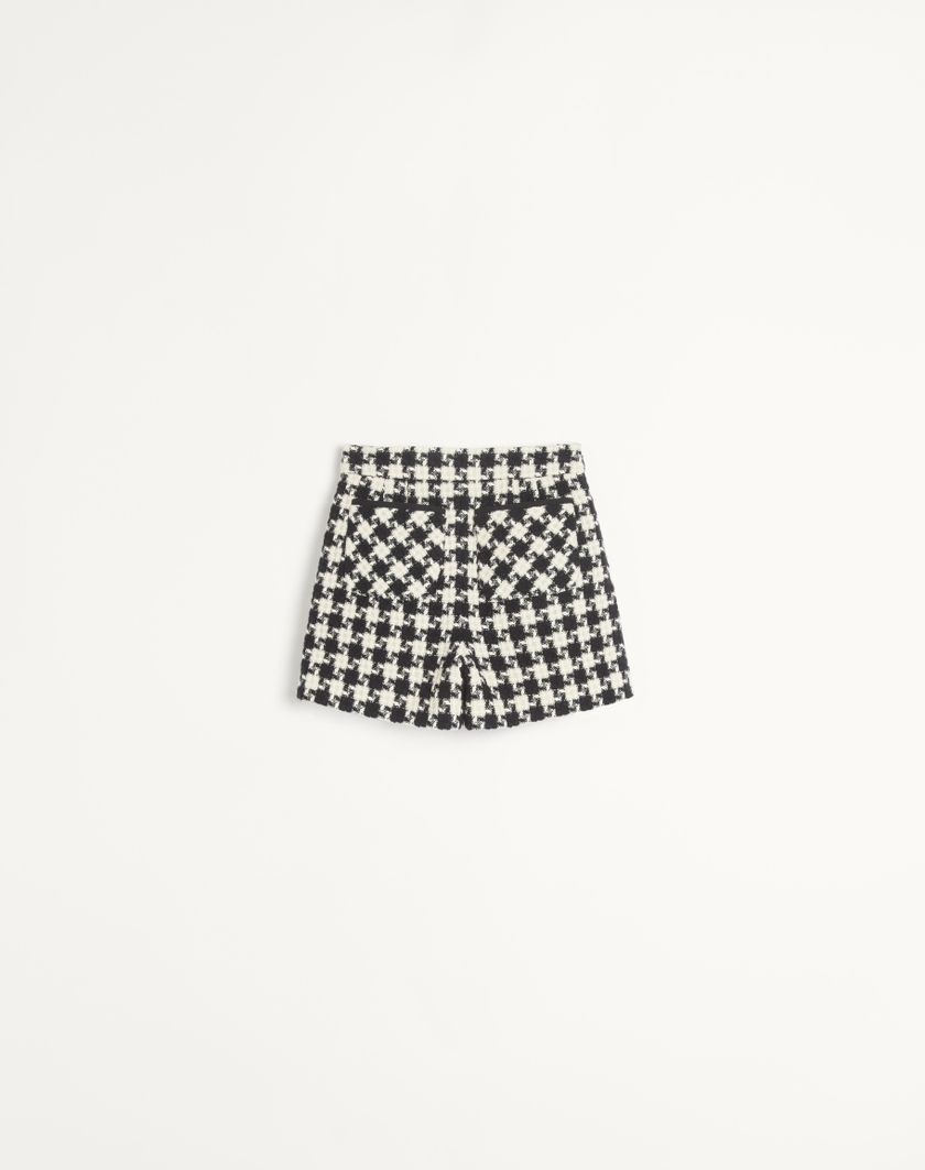 Valentino Handbags Shorts In Damier Light Tweed per Donna in Avorio/nero | Valentino IT