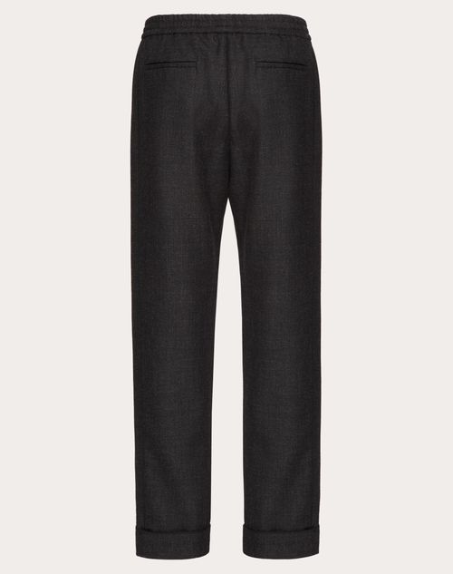 Valentino - Pantalón De Pijama De Wool Tweed - Negro - Hombre - Ropa