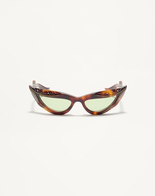 Valentino - Cat-eye Acetate Eyewear - Havana/green - Unisex - Eyewear