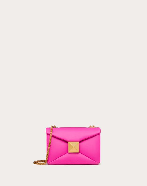 Valentino Garavani - One Stud Nappa Bag With Chain - Pink Pp - Woman - Cross Body Bags