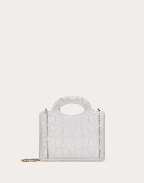 Valentino Garavani - Le Troiseme Mini Shopping Bag In Plexi Toile Iconographe - Transparent - Woman - Totes