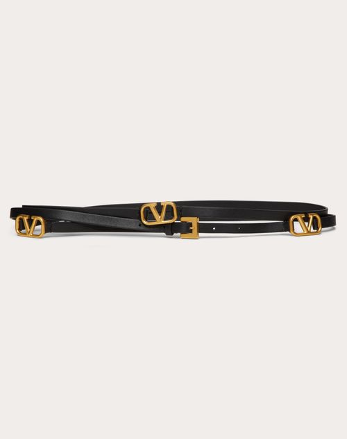 Valentino Garavani - Vlogo Signature Nappa Belt 10 Mm - Black - Woman - Woman Bags & Accessories Sale