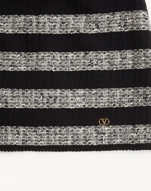 Valentino - Mini Mini In Maxi Stripe Tweed - Ivory/black - Woman - Skirts