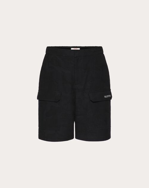 Valentino - Camouflage Jacquard Cotton And Viscose Bermuda Shorts - Black Camo - Man - Shorts