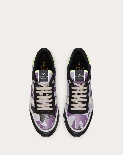Valentino Garavani - Camouflage Rockrunner Sneaker - Grey/lilac/black - Man - Man View All
