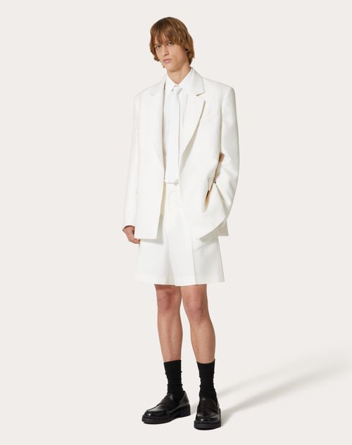 Valentino - Wool And Silk Bermuda Shorts - Ivory - Man - Trousers And Shorts