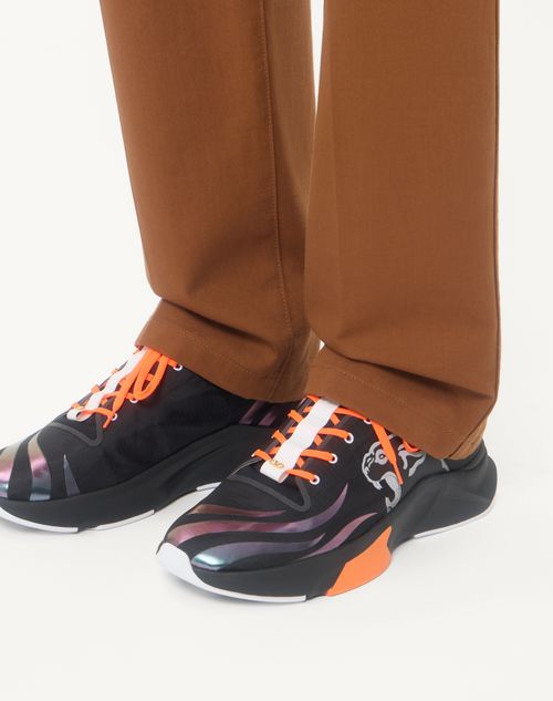 Valentino Garavani - Panther Blaze Low-top Sneaker In Ripstop Fabric - Black - Man - Shoes