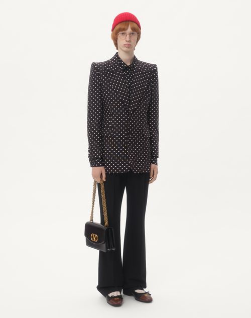 Valentino - Silk Twill Shirt With Plusdepois Print - Black/butter - Man - Shirts