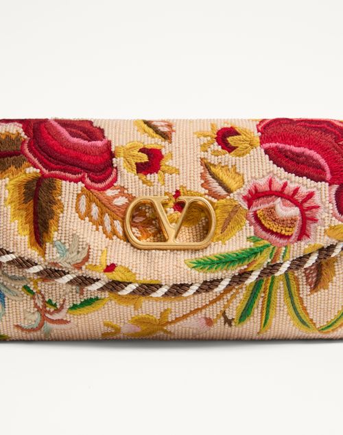 Valentino Garavani - Valentino Garavani Devain Embroidered Small Shoulder Bag - Multicolour - Woman - Shoulder Bags