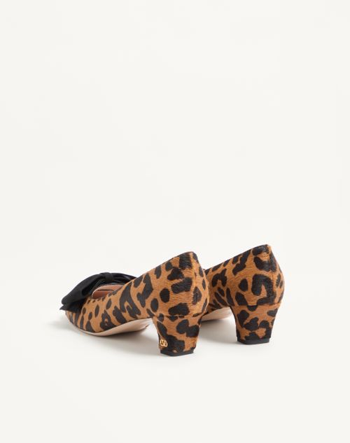 Valentino Garavani - Bowow Pump In Ponyskin Effect Calfskin 45mm - Animal Print - Woman - Pumps And Slingbacks
