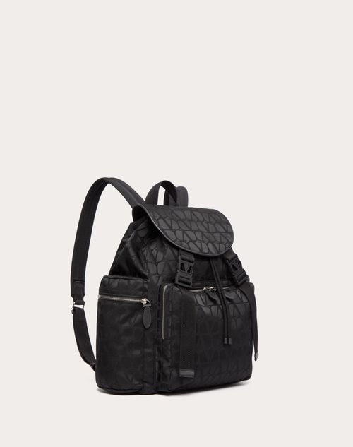 Valentino Garavani - Toile Iconographe Backpack In Technical Fabric - Black - Man - Backpacks