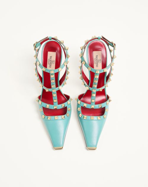 Valentino Garavani - Rockstud Kidskin Pumps 100mm - Azure - Woman - Pumps And Slingbacks