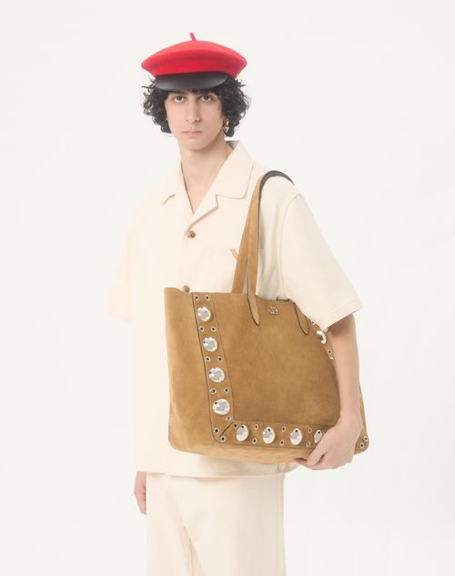 Valentino - Valentino Denim Bowling Shirt With Vgold - Ivory - Man - Denim