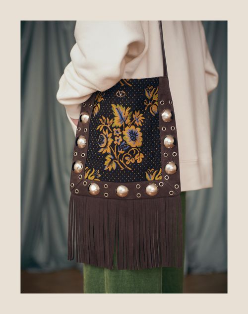 Valentino Garavani Nellcôte Shoulder Bag In Jacquard Fabric
