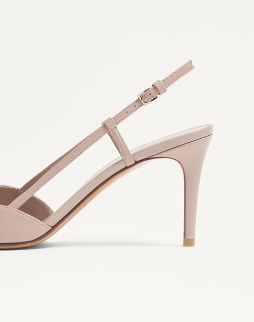 Valentino Garavani - Slingback-pumps Vlogo Signature Aus Kalbsleder Mit 80 Mm-absatz - Poudre - Frau - Schuhe