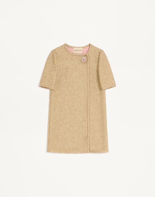 Valentino - Short Canestrello Lurex Tweed Dress - Gold - Woman - Ready To Wear