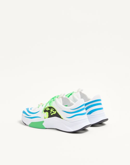 Valentino Garavani - Panther Blaze Low-top Trainer In Ripstop Fabric - White/light Blue - Man - Trainers