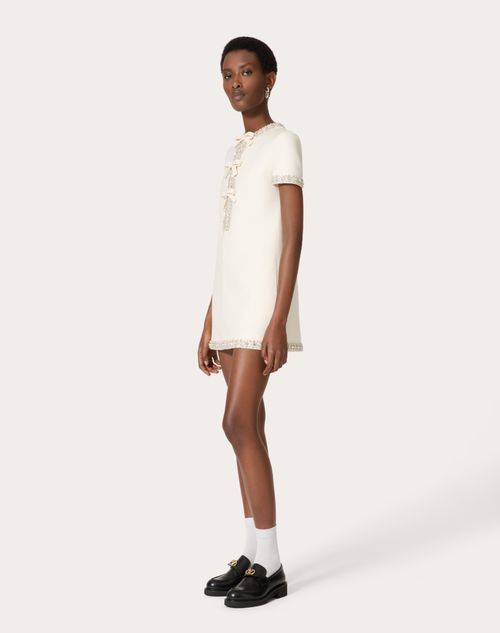 Valentino - Embroidered Crepe Couture Short Dress - Ivory - Woman - Dresses