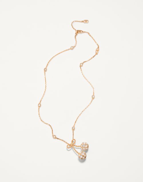 Valentino Garavani - Cherryfic Necklace In Metal And Swarovski® Crystals - Gold/crystal - Woman - Jewellery