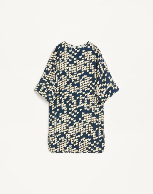 Valentino - Cady Opticool Dress - Blue/ivory - Woman - Woman Ready To Wear Sale