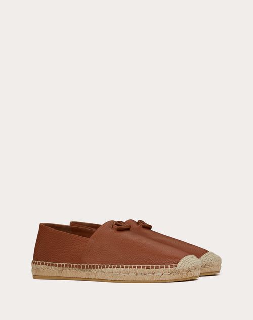 Valentino Garavani - The Bold Edition Calfskin Espadrilles - Brown - Man - Sandals