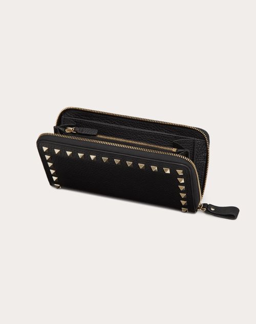 Valentino Garavani Rockstud Grainy Calfskin Wallet