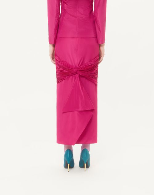 Valentino - Long Taffeta Skirt - Fuchsia - Woman - Skirts