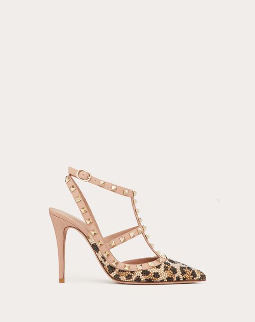 Rockstud Pumps Mit Animalier kristallstickerei 100 Mm f r Frau in