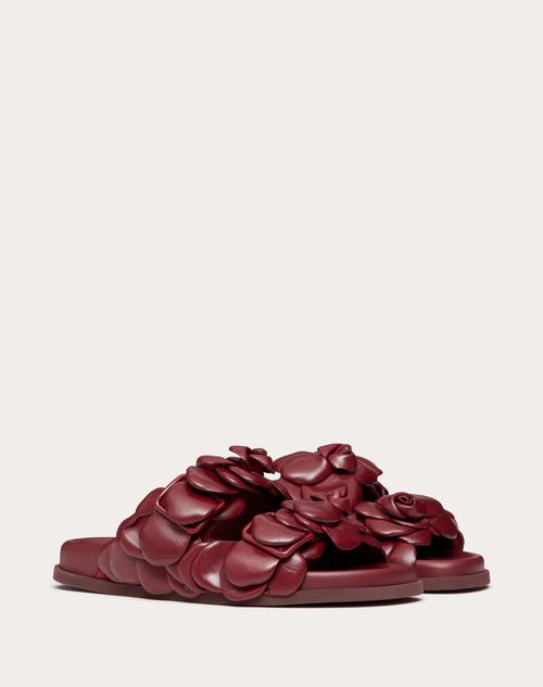 Valentino Garavani - Valentino Garavani Atelier Shoes 03 Rose Edition Slide Sandal 35 Mm - Cherry - Woman - Woman Shoes Sale