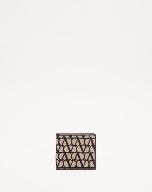 Valentino Garavani - Toile Iconographe Fabric Wallet With Leather Details - Natural/fondant - Man - Man Bags & Accessories Sale