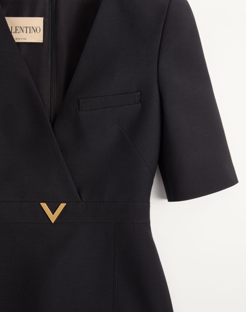 Valentino - Valentino Short Dress In Crepe Couture - Black - Woman - Dresses
