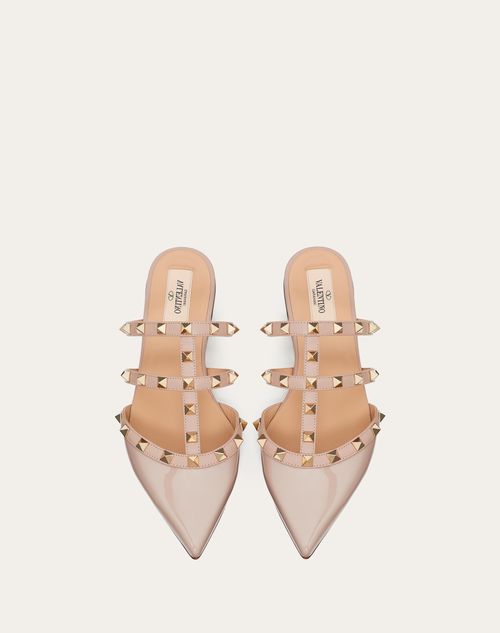 Mules Valentino Rockstud Beige En Cuir Et Cuir Verni - Taille 35.5, Occasion En Parfait état Avec Boîte