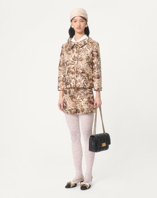 Valentino - Apres L'hiver Matelasse' Rose Lurex Jacket - Latte/pink Lurex - Woman - Jackets And Blazers