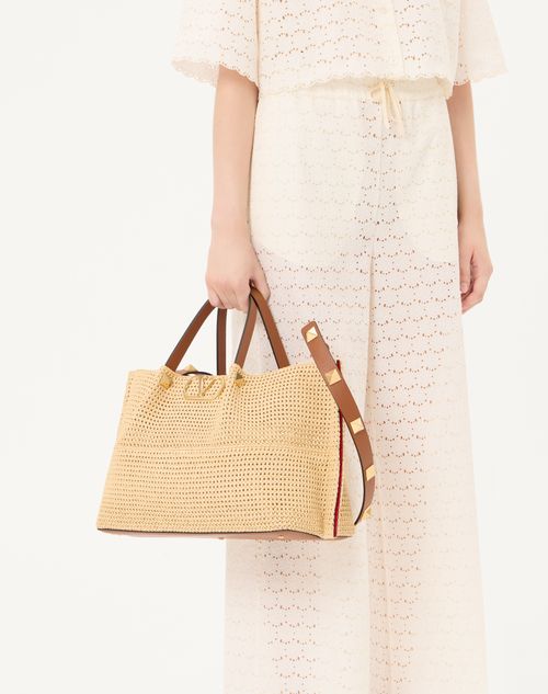 Valentino Garavani - Medium Straw Summer Tote - Natural - Woman - Totes