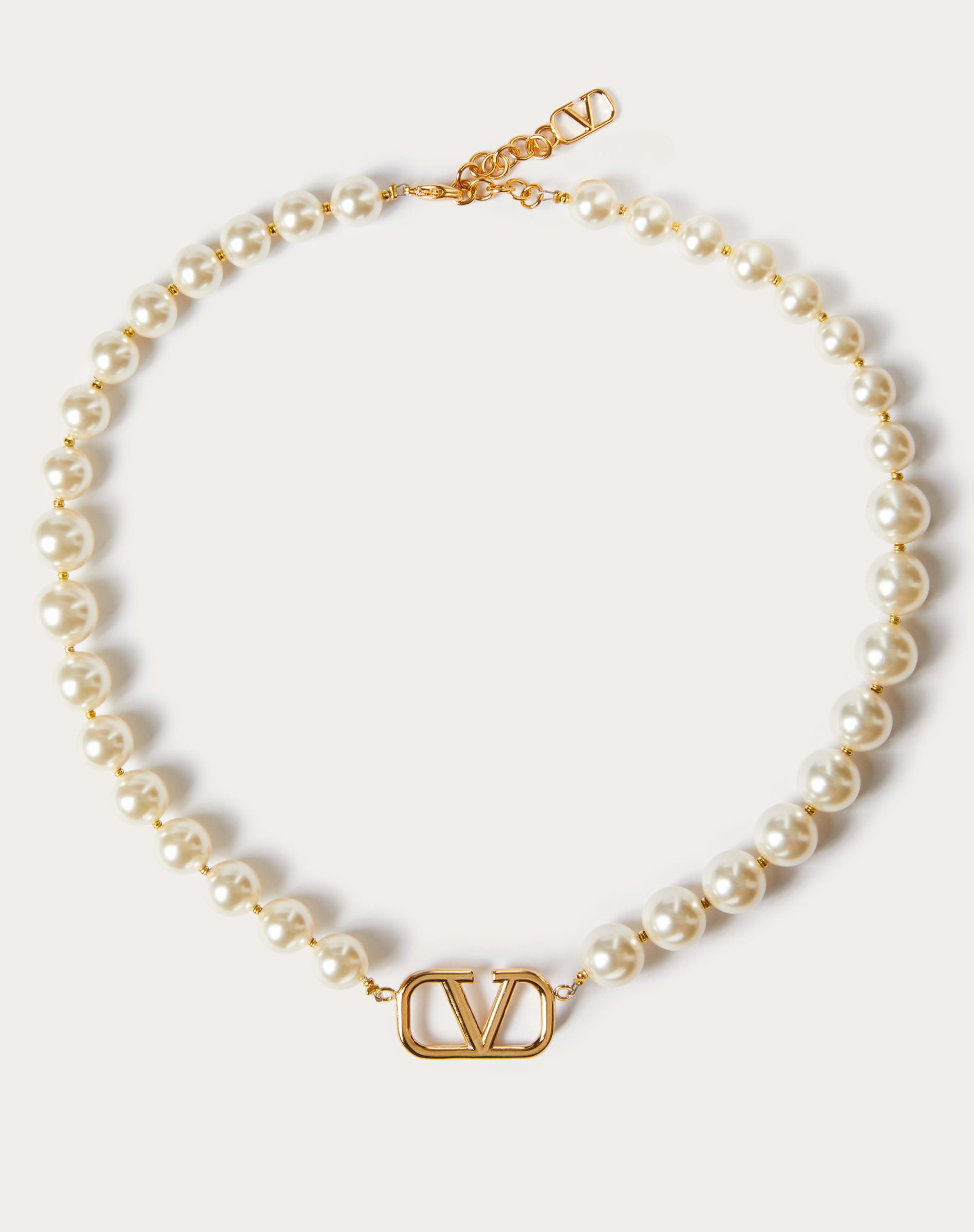 Vlogo Signature Metal Necklace With Swarovski® Pearls for Woman in 