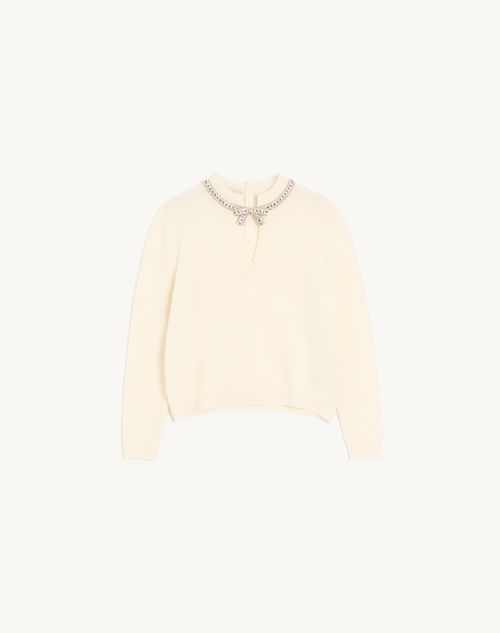 Valentino - Embroidered Wool Jumper - Ivory - Woman - Knitwear