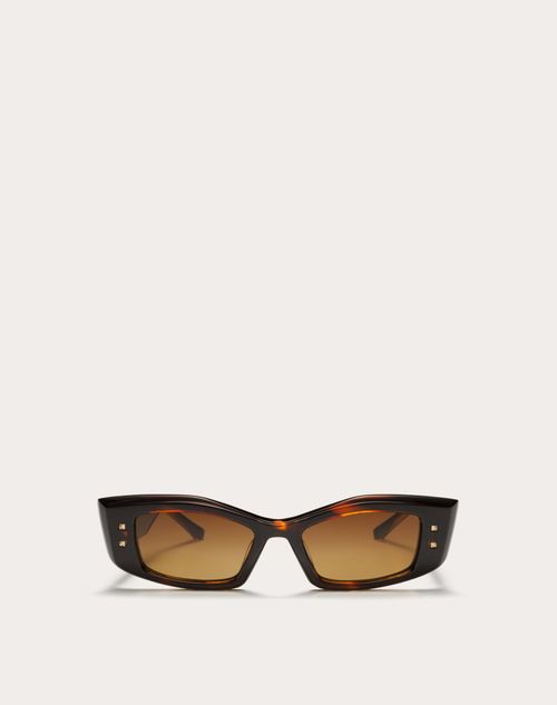 Valentino - Iv - Lunettes Rectangulaires En Acétate - Marron/marron Dégradé - Femme - Lunettes De Soleil